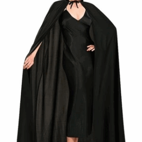 Siyah Renk Yakalı Halloween Pelerini 120 Cm