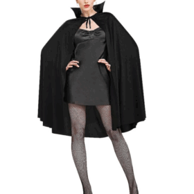Siyah Renk Yakalı Halloween Pelerini 90 Cm