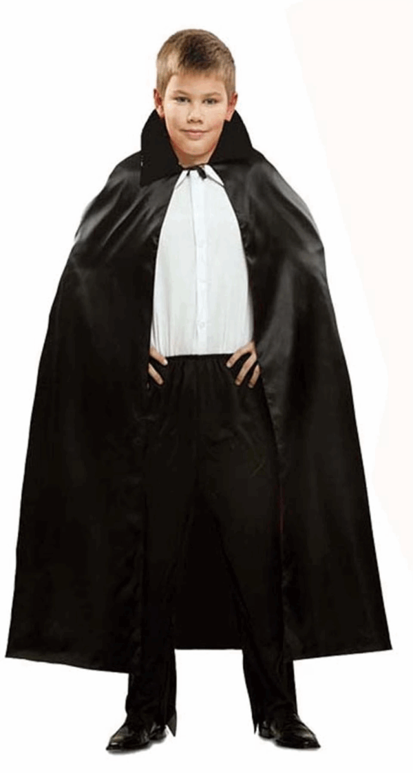 Siyah Renk Yakalı Halloween Pelerini 90 Cm - Görsel 3