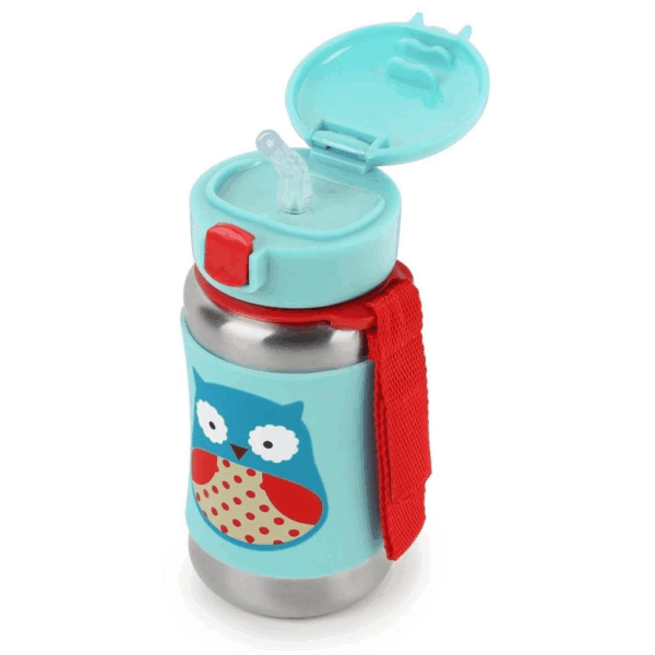 Skip Hop Pipetli Paslanmaz Çelik Suluk 350ml Baykuş - Görsel 2