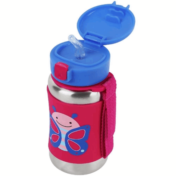 Skip Hop Pipetli Paslanmaz Çelik Suluk 350ml Kelebek - Görsel 2
