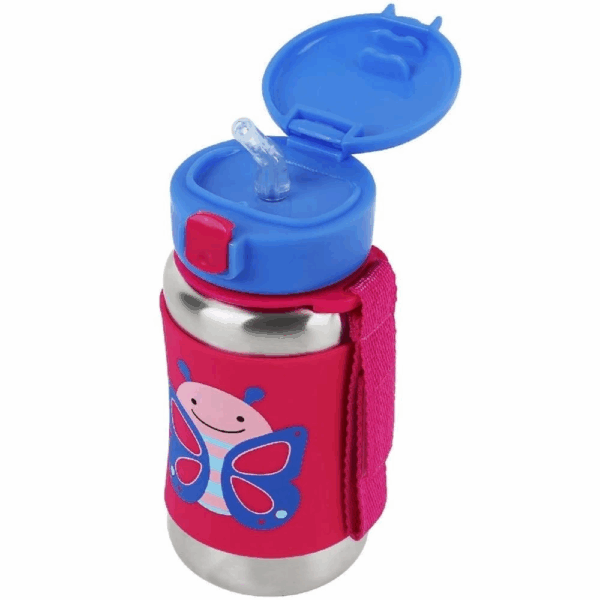 Skip Hop Pipetli Paslanmaz Çelik Suluk 350ml Kelebek - Görsel 5