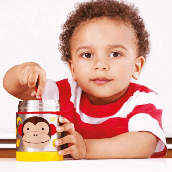 Skip Hop Zoo Paslanmaz Çelik Termos 325ml Maymun - Görsel 4