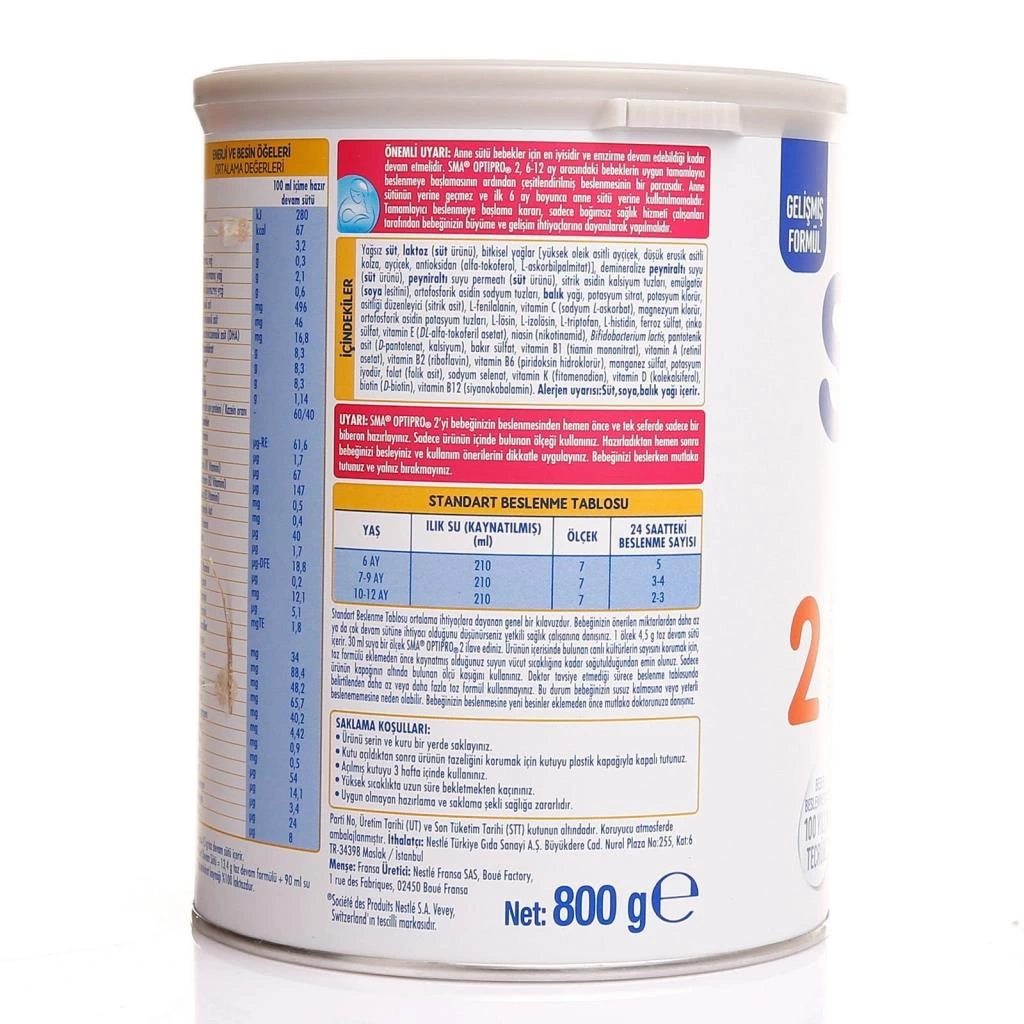 SMA Optipro Probiyotik 2 Bebek Devam Sütü 6-12 Ay 400gr - Görsel 3