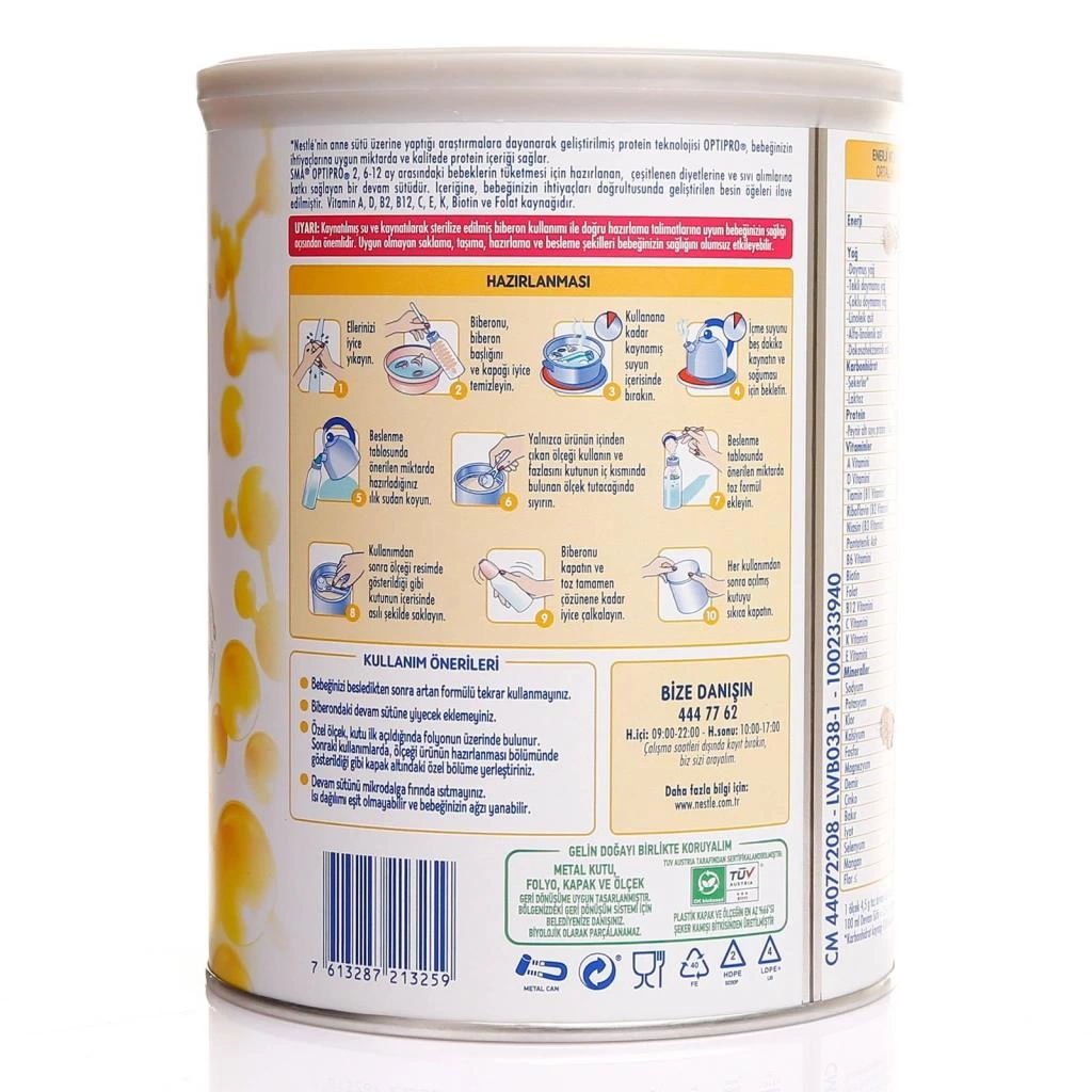 SMA Optipro Probiyotik 2 Bebek Devam Sütü 6-12 Ay 400gr - Görsel 5