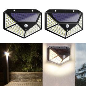 Solar Bahçe Lambası 100 Ledli Sensörlü Solar Lamba Güneş Enerjili Bahçe Aydınlatma (K0)