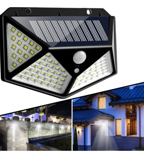 Solar Bahçe Lambası 100 Ledli Sensörlü Solar Lamba Güneş Enerjili Bahçe Aydınlatma (K0) - Görsel 4