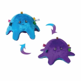 Sozzy Toys Çift Yüzlü Peluş Çıngıraklı Ahtapot (Büyük Boy) SZY221