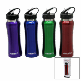 SPORCU PİPETLİ 650ML METAL RENKLİ  SULUK MATARA (K0)