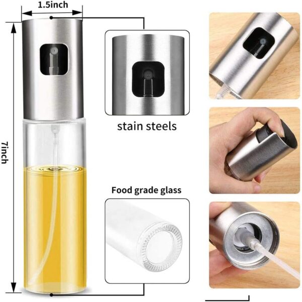 Sprey Cam Şişe Zeytinyağı, Sirke Yağ Püskürtücü Yağdanlık 100 ml (K0) - Görsel 5