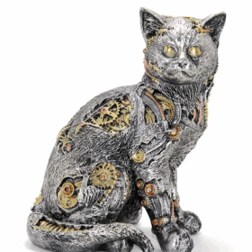 Steampunk Polyester Kedi Figürü Alk2454