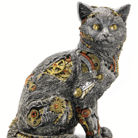 Steampunk Polyester Kedi Figürü Alk2455
