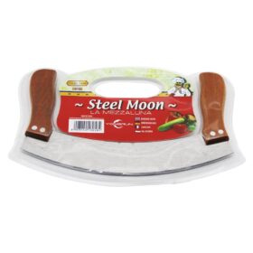 STEEL MOON ÇİFT AHŞAP SAPLI ZIRH BIÇAK KESİCİ - DOĞRAYICI 24 x 14 x 1,5 cm (K0)