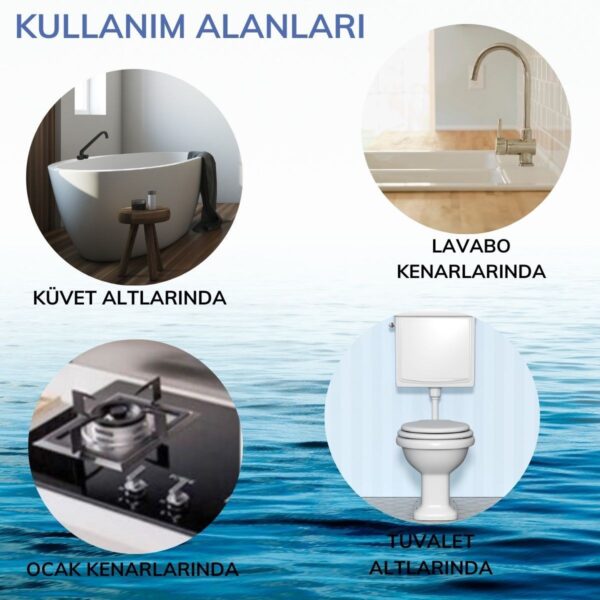 Su Sızdırmaz Banyo Mutfak Lavabo Küvet İzolasyon Şerit Bant (K0) - Görsel 4
