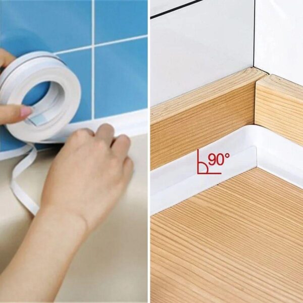 Su Sızdırmaz Banyo Mutfak Lavabo Küvet İzolasyon Şerit Bant,Lavabo Kenar Bandı 3.2 mt x 38 mm (K0) - Görsel 3