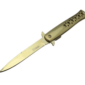 Tac-force 1111a T-lite Gold Kamp / Av Çakısı 23cm- Yarı Otomatik, Metal Sap, Kemerlikli
