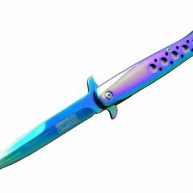 Tac-force Tac Force Ti-lite 1111 Gk Gökkuşağı Kamp / Av Çakısı 23cm- Yarı Otomatik, Kemerlikli, Metal Desenli Sap