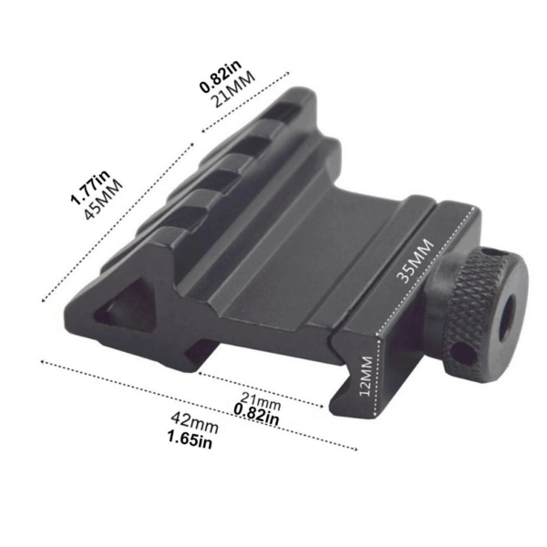 Taktik 45 Derece Açı Ofset Yan Adaptörü Rts 20mm Picatinny Ray - Görsel 2