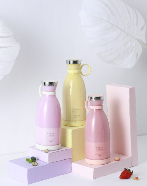 Taşınabilir Blender, Taşınabilir Mini Hızlı Blender 350ml Meyve Sıkacağı Kupası, Kablosuz Şarjlı, Smoothie Milkshake Suyu Bebek Maması için 4 Bıçaklı (K0) - Görsel 3