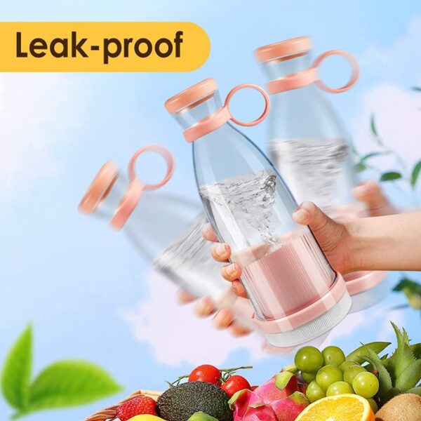 Taşınabilir Blender, Taşınabilir Mini Hızlı Blender 350ml Meyve Sıkacağı Kupası, Kablosuz Şarjlı, Smoothie Milkshake Suyu Bebek Maması için 4 Bıçaklı (K0) - Görsel 5