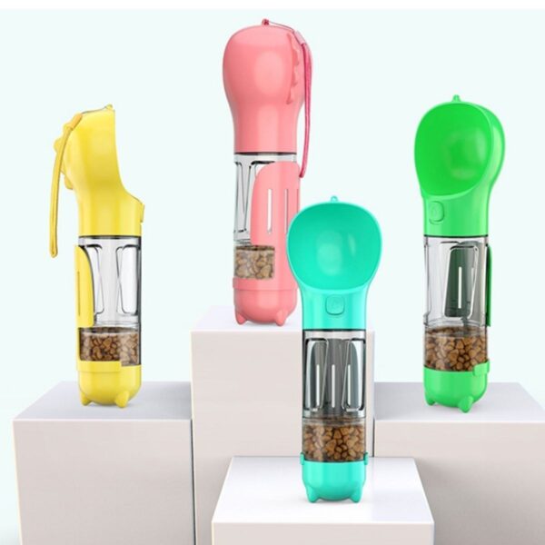 Taşınabilir Hazneli Mama Kaplı ,Kaka Poşetli Kedi,Köpek Suluğu-300ml (K0) - Görsel 3