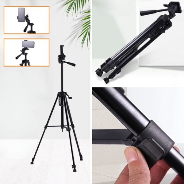 Telefon ve Fotoğraf Makinası Takılabilen Bluetooth Kumandalı 146 cm Tripod (K0) - Görsel 5