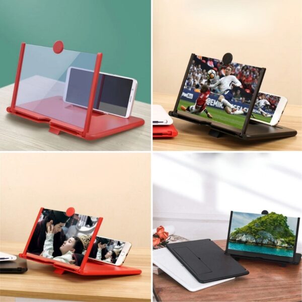 Telefon ve Tablet Ekran Büyütücü Aparat Kırmızı (K0) - Görsel 3
