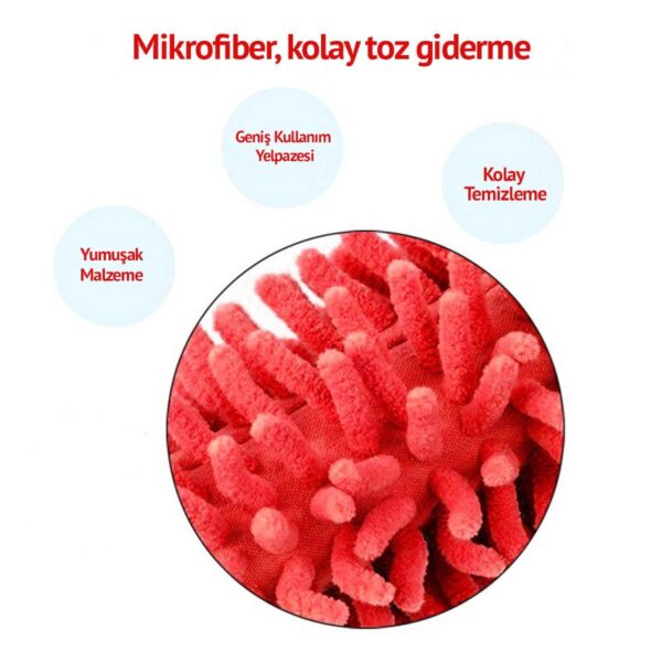 Teleskopik Mikrofiber Pratik Uzayabilen Toz Alma Fırçası Aparatı (K0) - Görsel 3