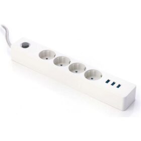 Termak Akım Korumalı 4 Priz 3 USB Girişli Uzatma Kablosu Güç ve Şarj SİYAH RENK GÖNDERİLİR (K0)