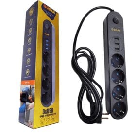 Termal Akım Korumalı Grup Priz Ve 3’lü Usb Şarj Aleti (K0)