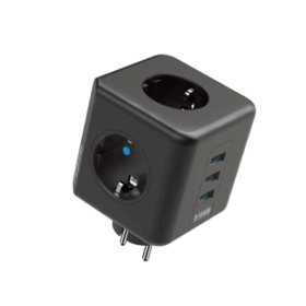 Termal Akım Korumalı Isıya Dayanıklı 3’lü Duvar Tipi Priz 3x Usb 1x Type-c
