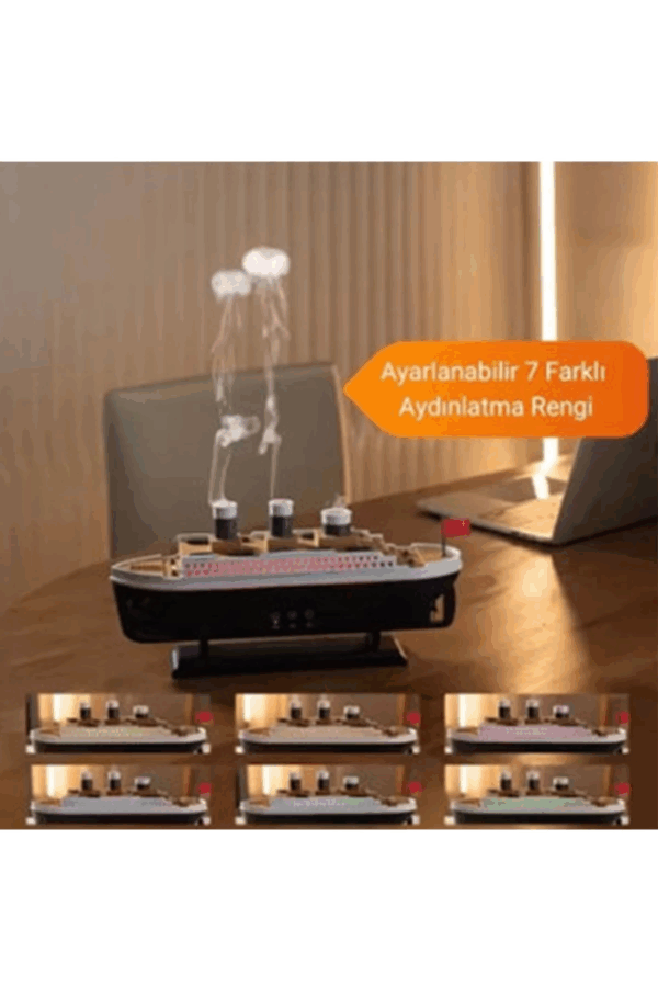 Titanic Gemi Hava Nemlendirici Işıklı Fonksiyonlu Buhar Makinesi Kumandalı - Görsel 2