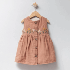 Tongs Baby Sunshine Müslin Bebek Elbise 5206 Kahverengi