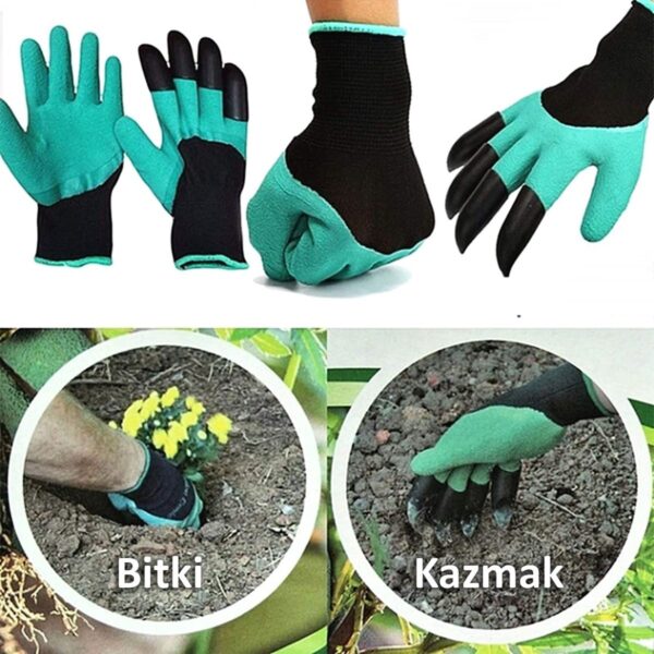 Toprak Kazma Ekme Çapalama İçin Korumalı Bahçe Bahçivan Eldiveni (K0) - Görsel 2