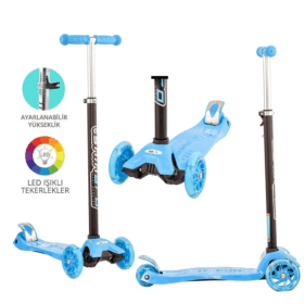 Çocuk Torutoys Mavi Twist Işıklı Scooter