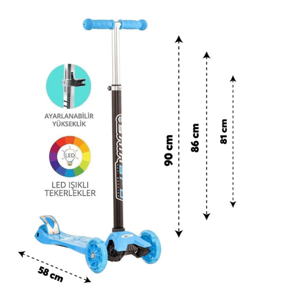 Çocuk Torutoys Mavi Twist Işıklı Scooter - Görsel 2