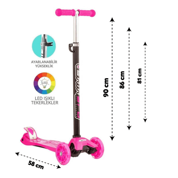 Torutoys Maxi Twist Işıklı Scooter Pembe - Görsel 3