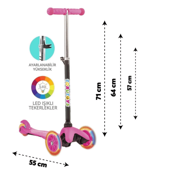 Torutoys Twist Işıklı Scooter Pembe - Görsel 4