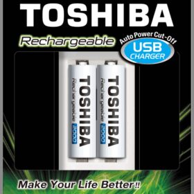 TOSHIBA USB ŞARJ CİHAZI+2 AD.2000MAH KALEM PİL (K0)
