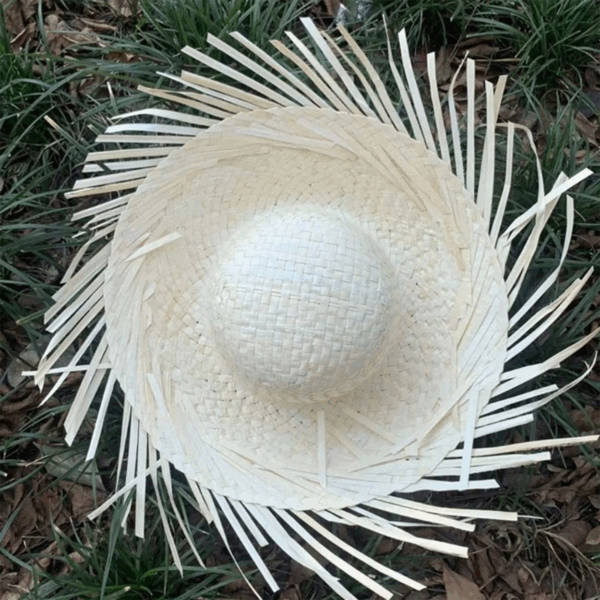 Tropikal Parti Beyaz Hasır Hawaii Şapkası 13x36 Cm - Görsel 3