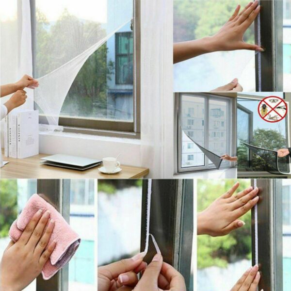 Tüm Cam Pencere Kapılara Uyumlu Çift Kanat Pencere Sinekliği (K0) - Görsel 3