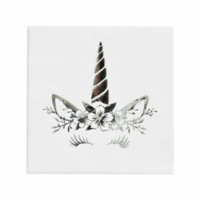 TUN4527 Unicorn Silver, Baskılı Peçete 33x33, 16 adet