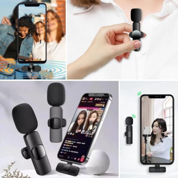 Type C Uyumlu İphone Dönüştürücülü Kablosuz Yaka Mikrofonu Android ve İphone Uyumlu Mini Mikrofon (K0) - Görsel 4