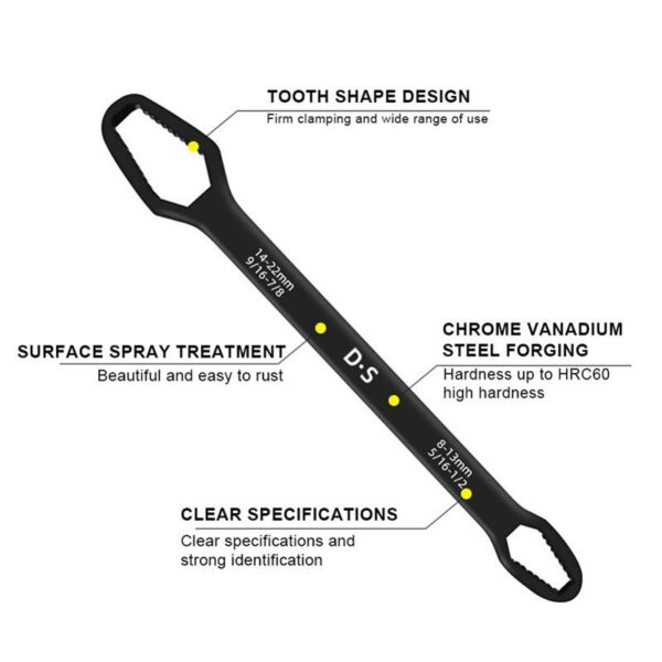 Universal Anahtarı Çift kafalı  Çok Fonksiyonlu 6-22mm (K0)