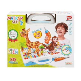 Çocuk URT014-001 Birlik, 3D Eğitici Matkap Seti Hayvanlar Özel Fiyatlı Ürün
