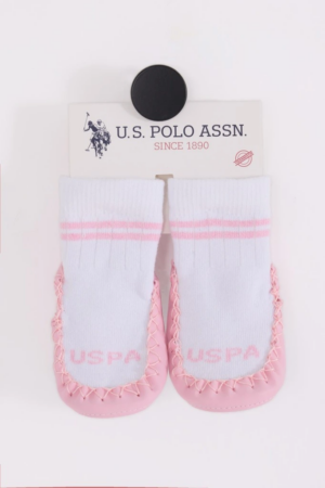 U.S. Polo Assn Çarık Çorap USB2800 Beyaz-Pembe