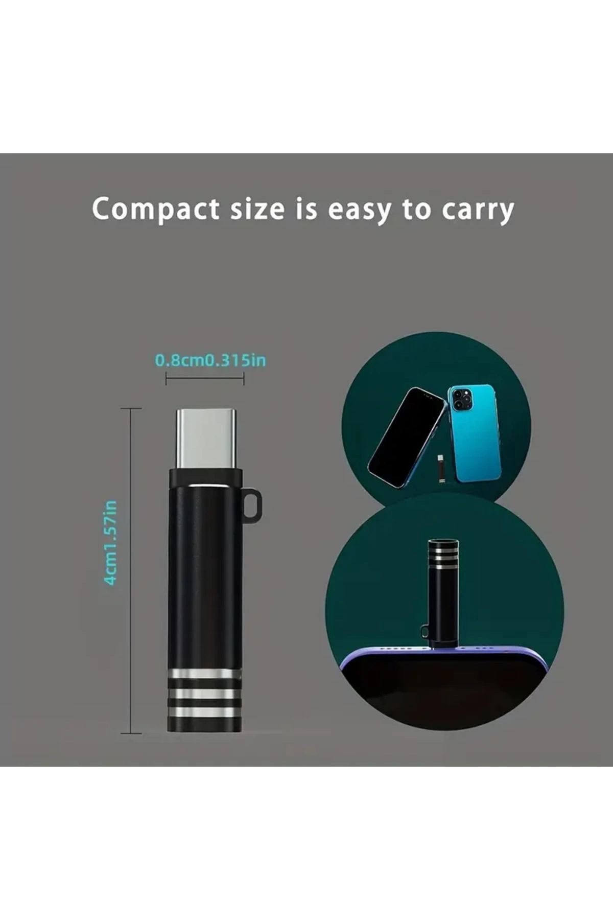 USB-C Çakmak Telefon Hemen Kullanım Taşınabilir Acil Durum Çakmağı Kamp Seyahat ve Günlük Kullanım - Görsel 8