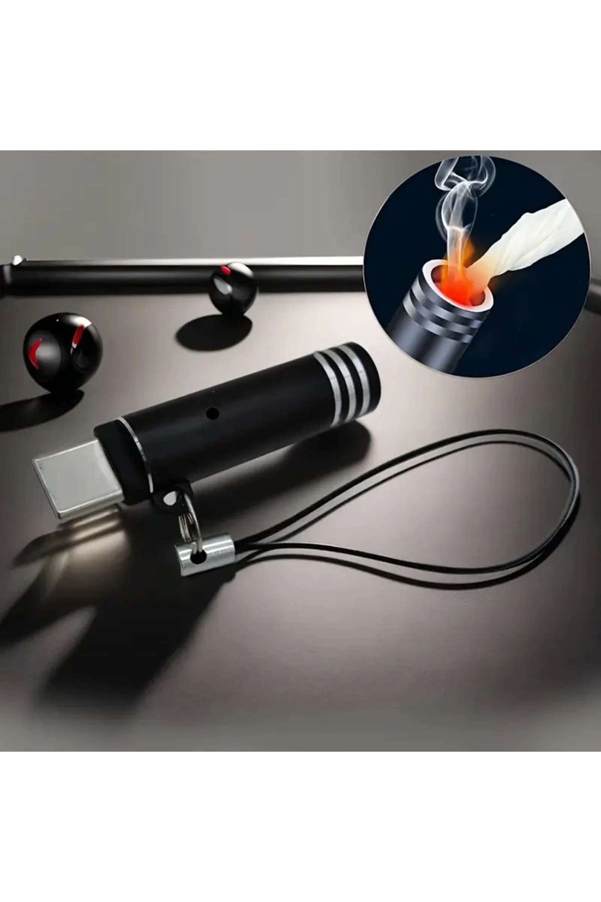 USB-C Çakmak Telefon Hemen Kullanım Taşınabilir Acil Durum Çakmağı Kamp Seyahat ve Günlük Kullanım - Görsel 5