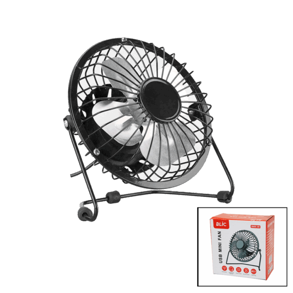 USB - MİNİ FAN - 2.5W MASA ÜSTÜ MİNİ VANTİLATÖR METAL KASA - KANAT13.5X11X15CM (K0)