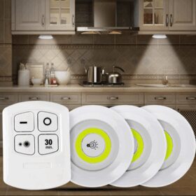 Uzaktan Kumandalı Yapışkanlı Kablosuz Pilli LED 3’lü (K0)
